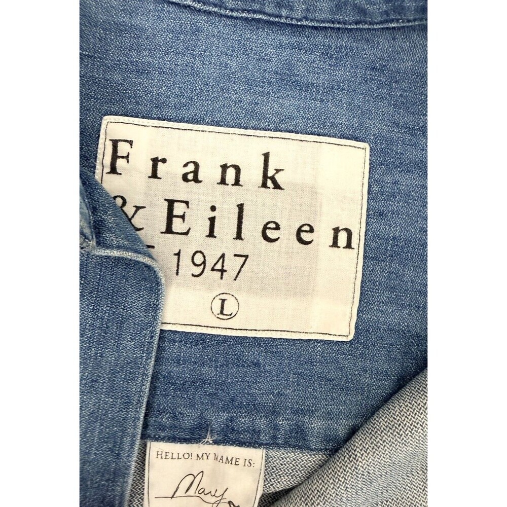 Frank & Eileen Mary Classic Shirt Dress  Vintage Wash Famous Denim Blue Size L - Picture 4 of 7